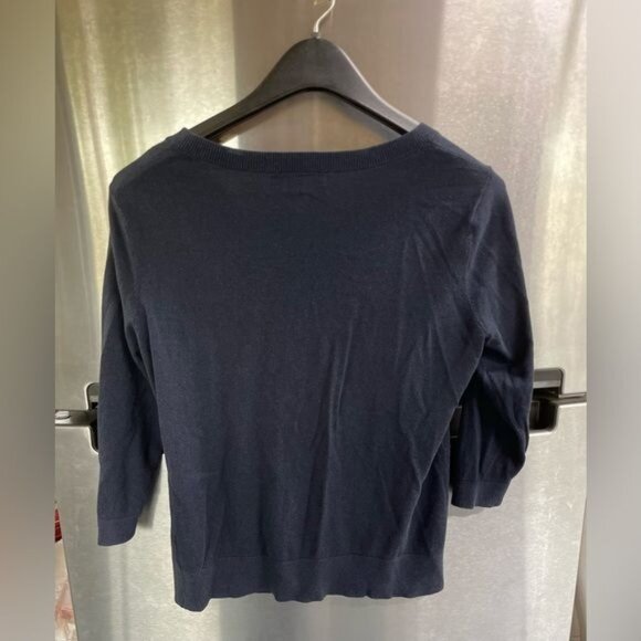 PREEPY Banana Republic Cardigan, Sweater Women's S Navy 3/4 Sleeve Y2K some wear - Picture 3 of 8